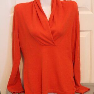Banana Republic Orange Cotton Wool Cashmere Blend Long Sleeve Sweater Medium